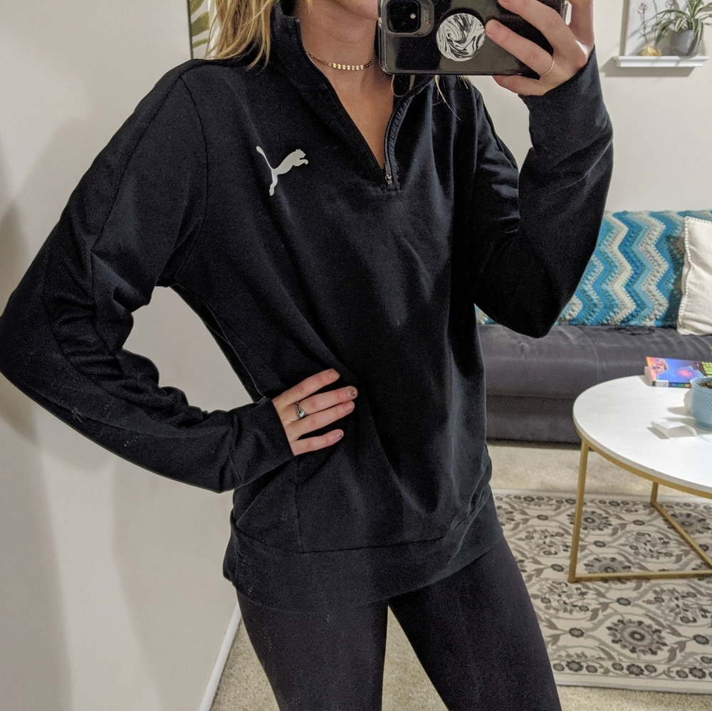 Puma Long Sleeve Athletic Quarter Zip Pullover